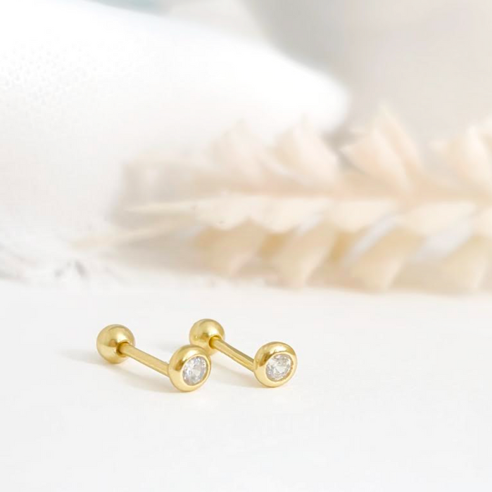 aretes mini circonia bisel 3mm – plata 925