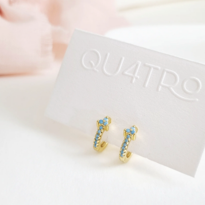 aretes huggie trio turquesa 2 – plata 925 -WS-