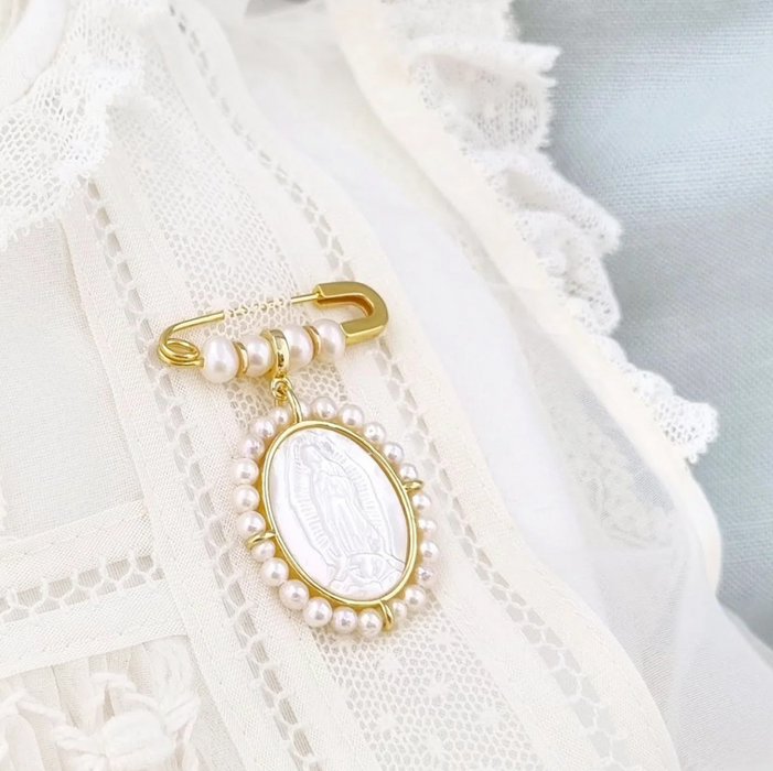 baby pin 925 - glory oval - milagrosa - perlas -WS-