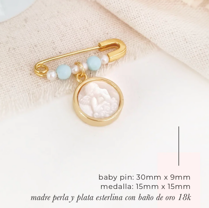 baby pin 925 personalizable - ángel nacar