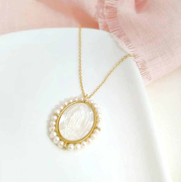 collar glory ovalado - guadalupe - plata 925