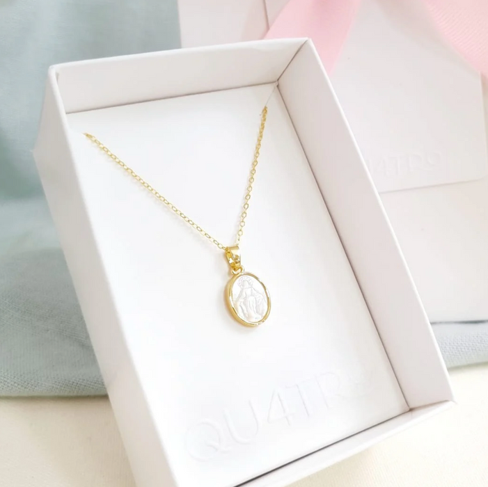 collar milagrosa nacar - plata 925