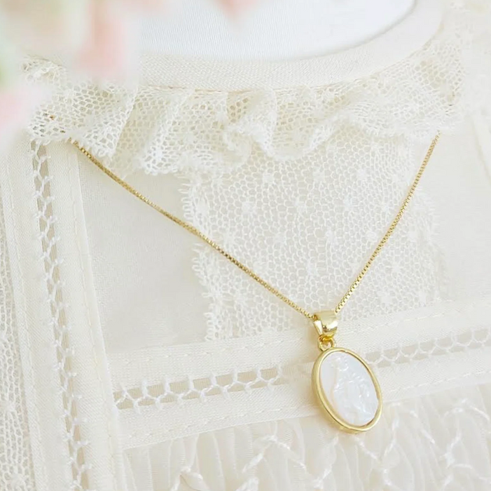 collar milagrosa nacar - plata 925