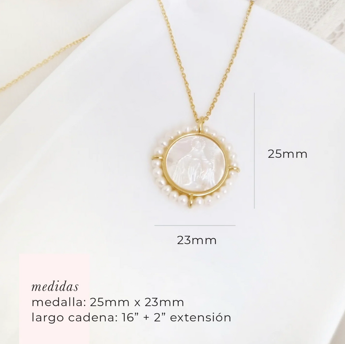 collar glory redondo - milagrosa - plata 925