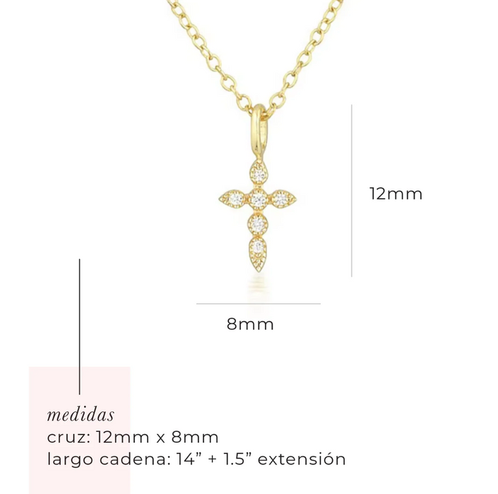 collar mini cruz circonia – plata 925