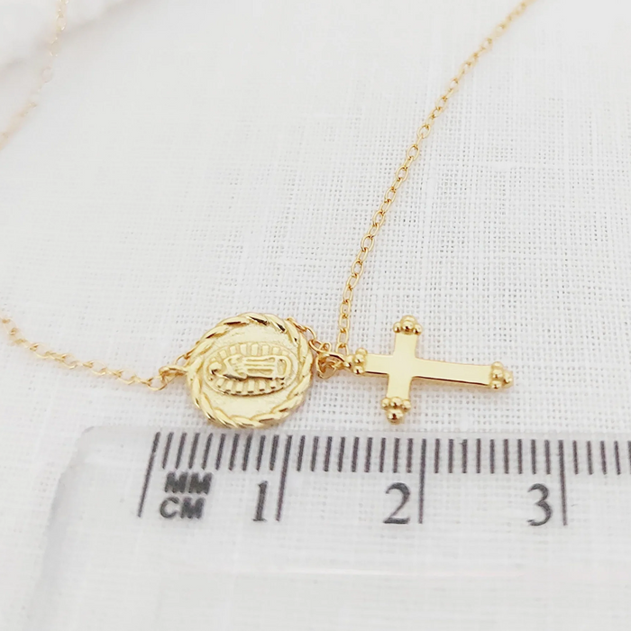 collar cruz y guadalupe - plata 925 -WS-