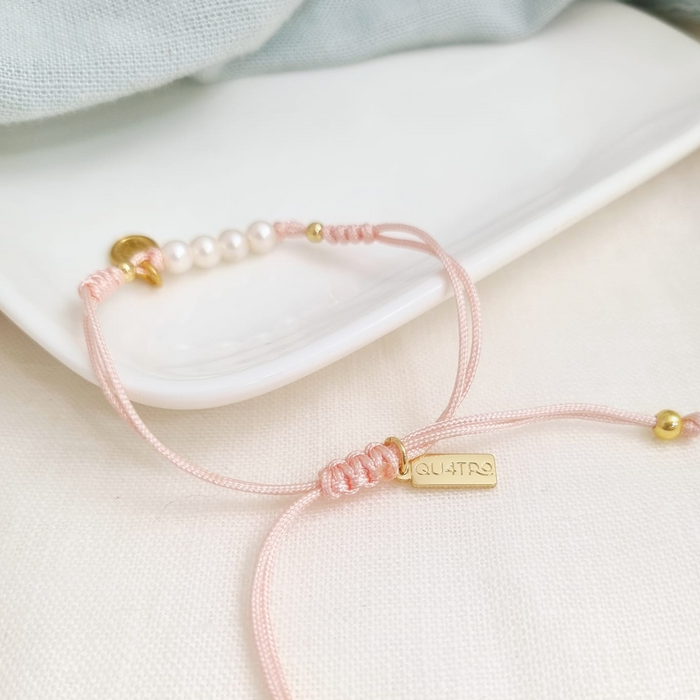 pulsera de cordón con perlas - Ojito -WS-