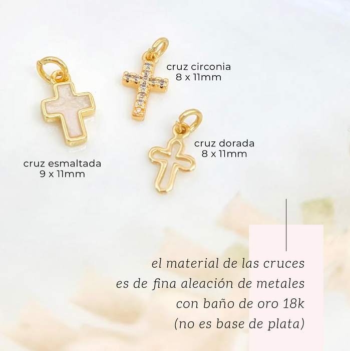 baby pin 925 personalizable - ángel nacar + letra + cruz