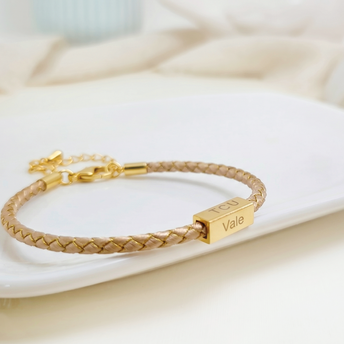 pulsera MEMOIR de cordón kaki - personalizable (para jóvenes y adultos)