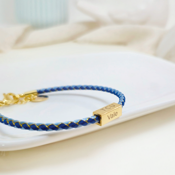 pulsera MEMOIR de cordón azul - personalizable (para jóvenes y adultos)