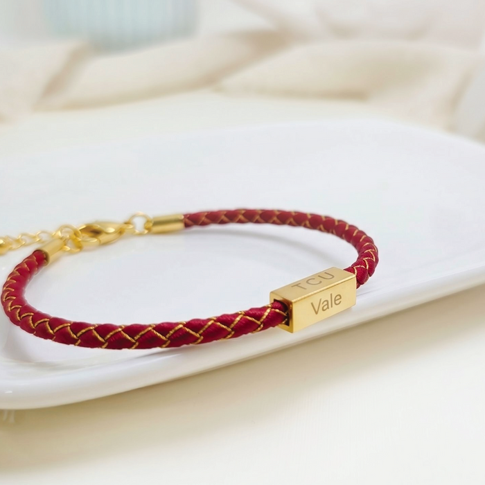 pulsera MEMOIR de cordón rojo - personalizable (para jóvenes y adultos)