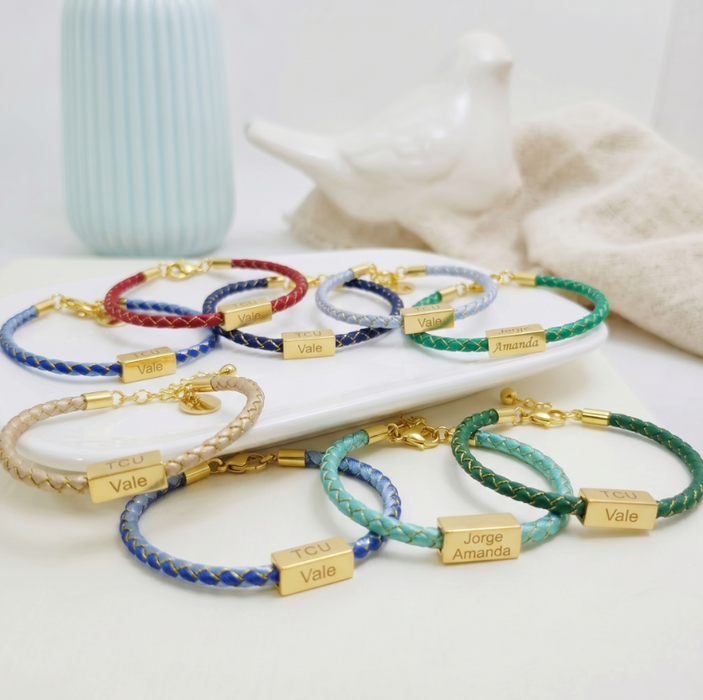 pulsera MEMOIR de cordón turquesa - personalizable (para jóvenes y adultos)