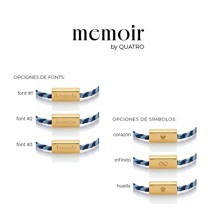 pulsera MEMOIR de cordón kaki - personalizable (para jóvenes y adultos)