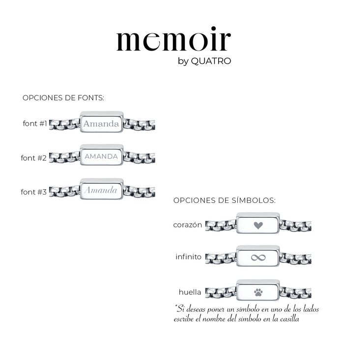 pulsera MEMOIR acero - personalizable (para jóvenes y adultos)