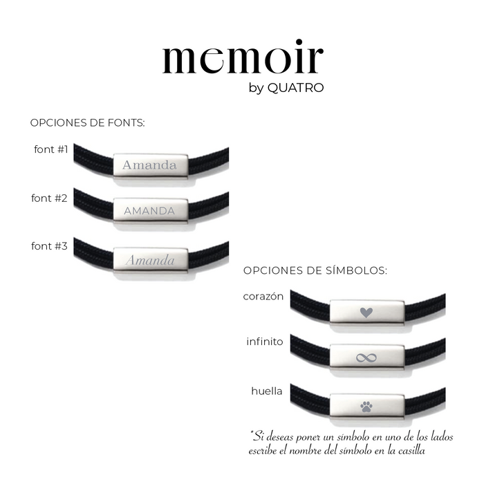 pulsera MEMOIR cuero PU - personalizable (para jóvenes y adultos)