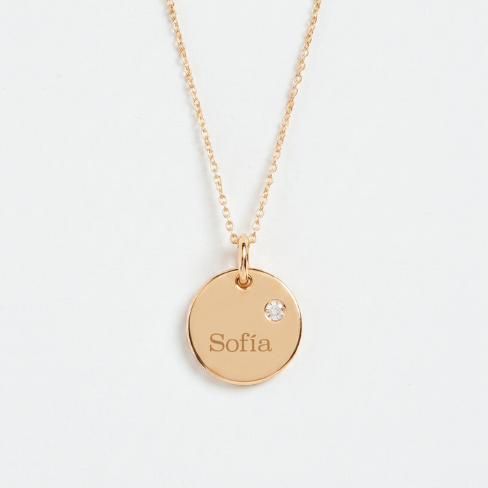 collar MEMOIR de dije redondo - personalizable