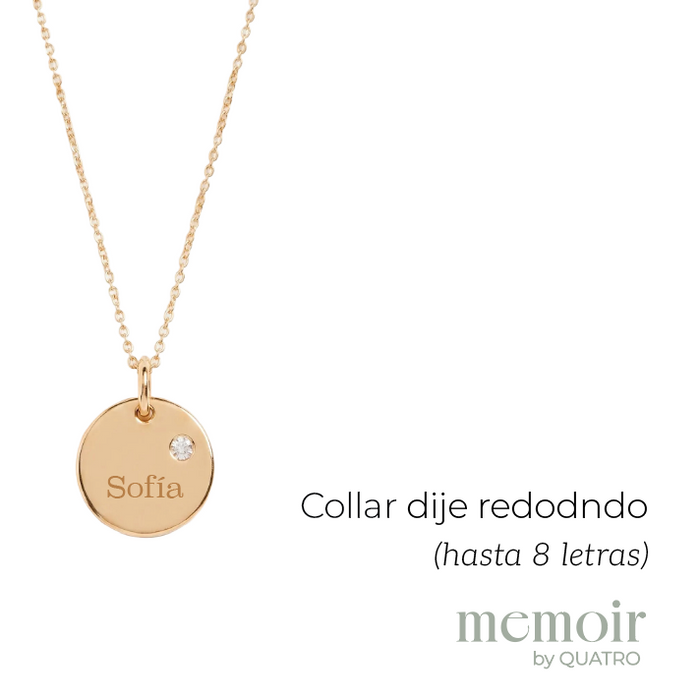 collar MEMOIR de dije redondo - personalizable