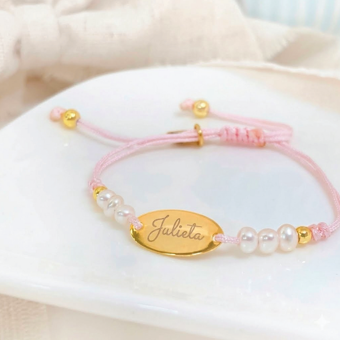 pulsera MEMOIR KIDS rosada - personalizable (bebés y niños)
