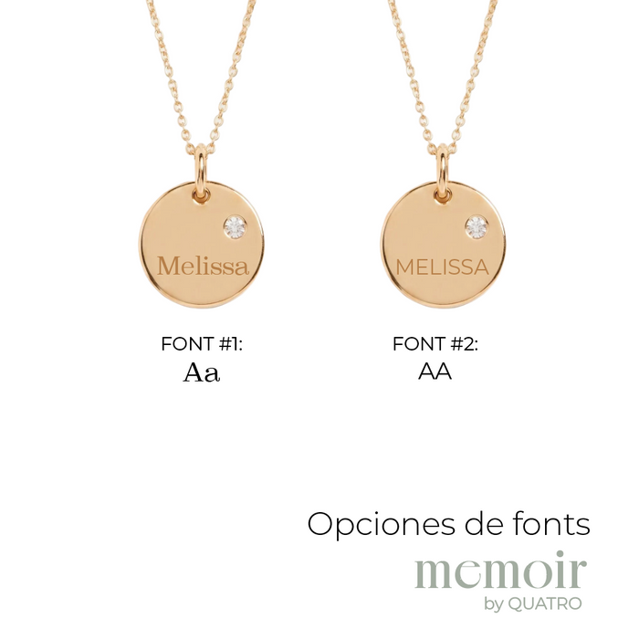 collar MEMOIR de dije redondo - personalizable