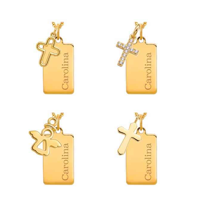 collar MEMOIR de dije dog tag - personalizable