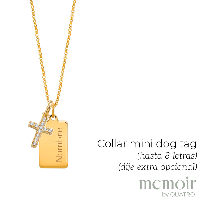 collar MEMOIR de dije dog tag - personalizable