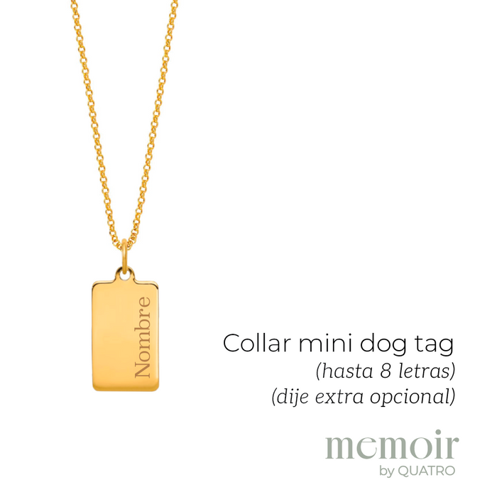collar MEMOIR de dije dog tag - personalizable