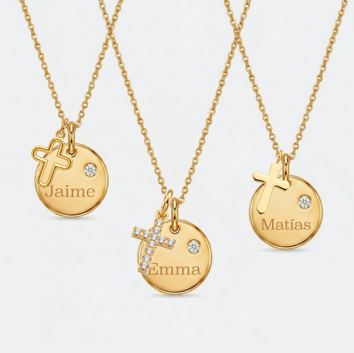 collar MEMOIR de dije redondo - personalizable