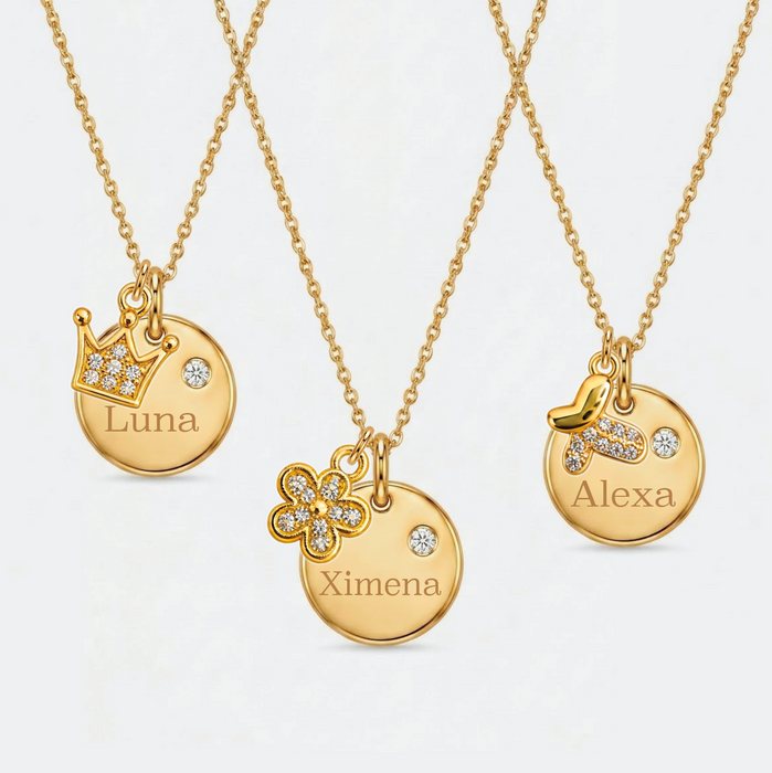 collar MEMOIR de dije redondo - personalizable