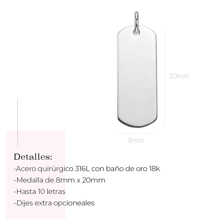 collar mini dog tag largo - 1 tag - personalizable