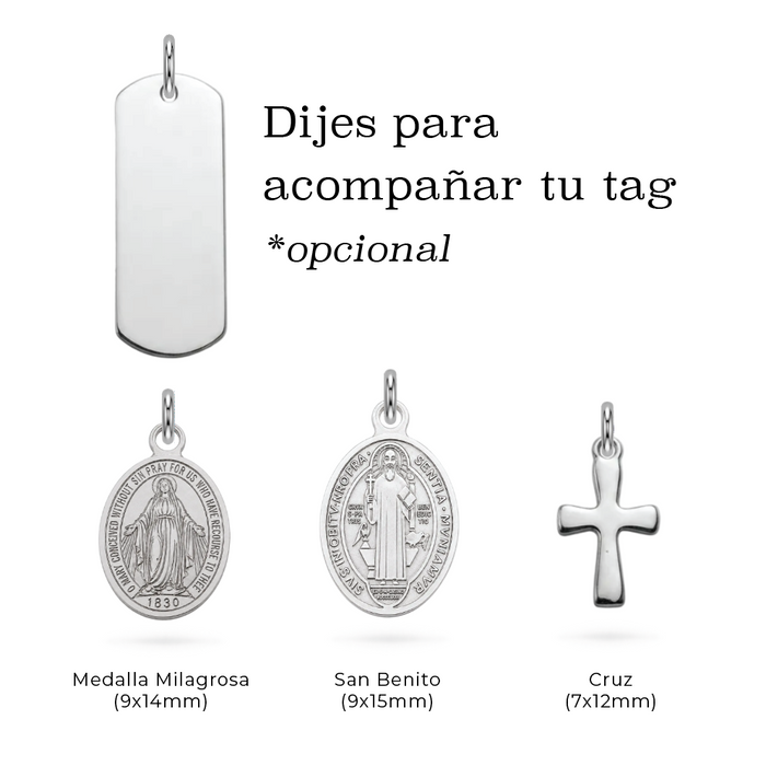 collar mini dog tag largo - 1 tag - personalizable