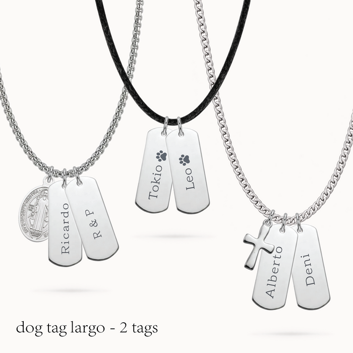 collar mini dog tag largo - 2 tags - personalizable