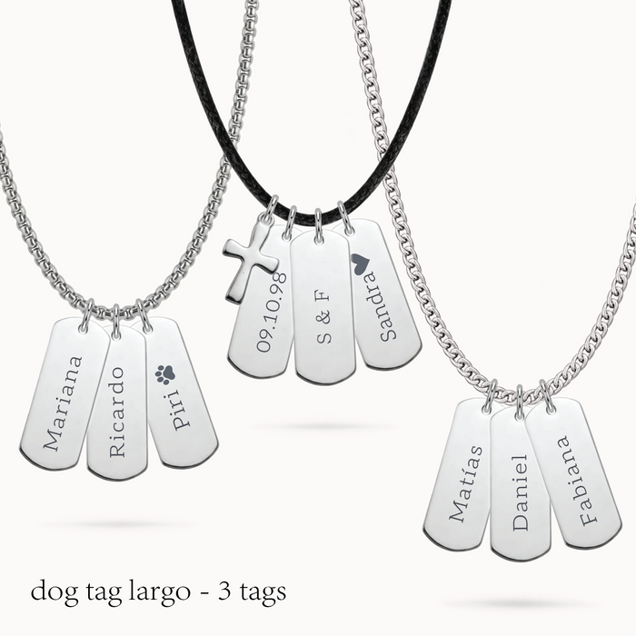 collar mini dog tag largo - 3 tags - personalizable