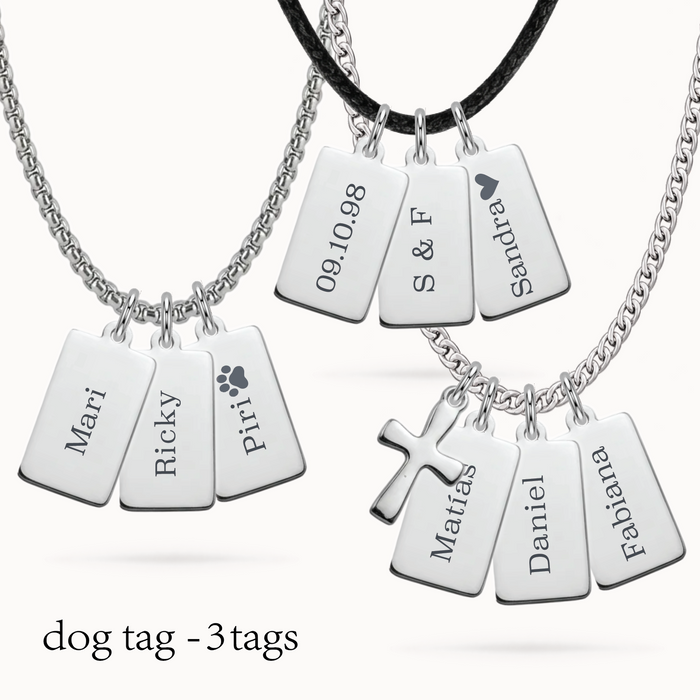 collar mini dog tag - 3 tags - personalizable