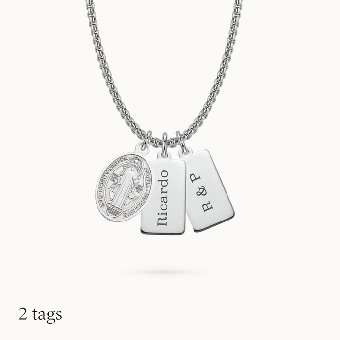collar mini dog tag - 2 tags - personalizable