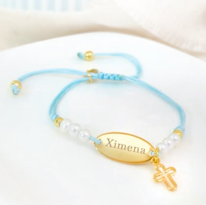 pulsera MEMOIR KIDS celeste - personalizable (dijes opcionales)