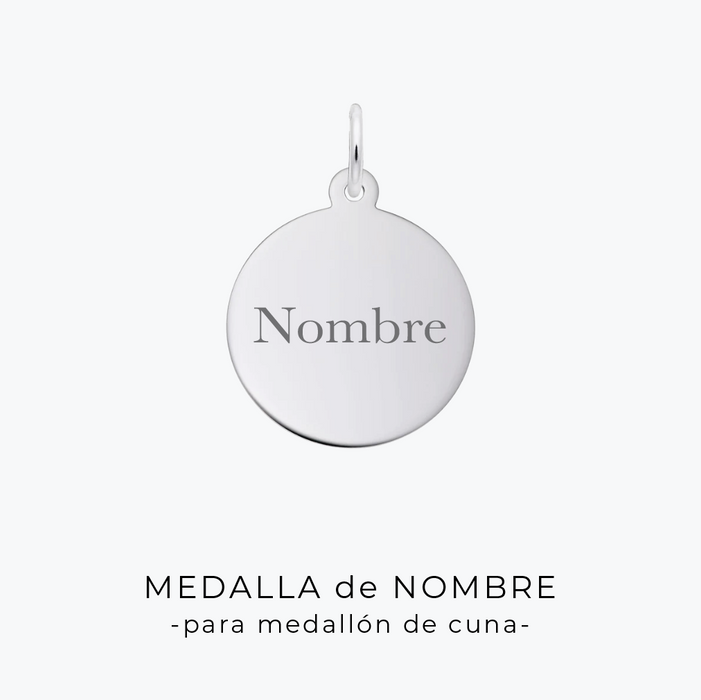 medalla de nombre para medallón de cuna