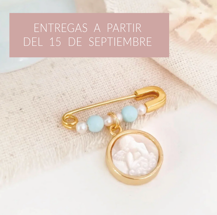 baby pin 925 personalizable - ángel nacar