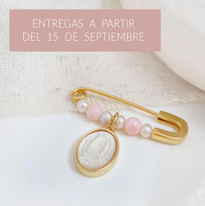 baby pin 925 personalizable - guadalupe nacar oval