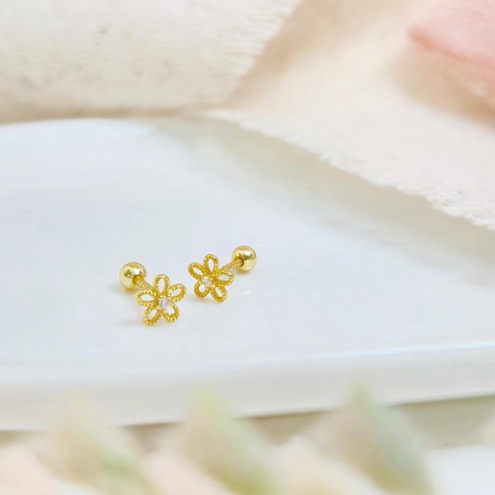 aretes mini flor circonia 2 – plata 925