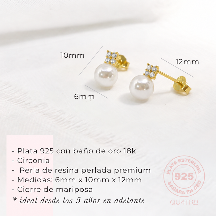 aretes perla circonia 3 – plata 925