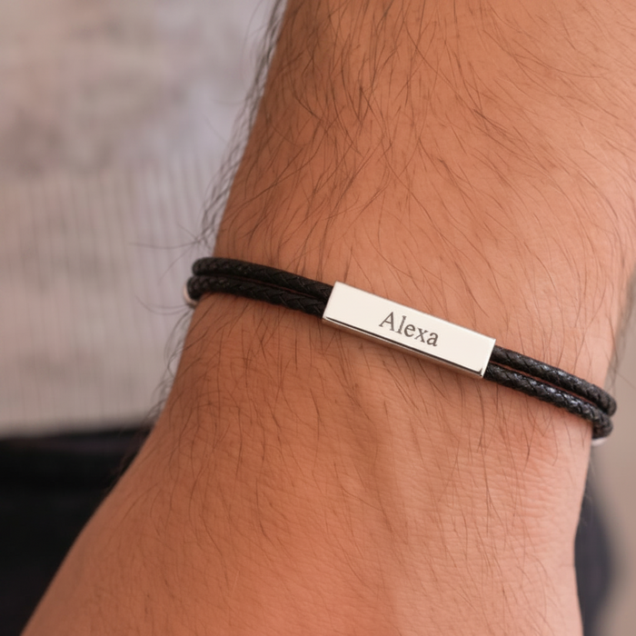 pulsera MEMOIR cuero PU - personalizable (para jóvenes y adultos)