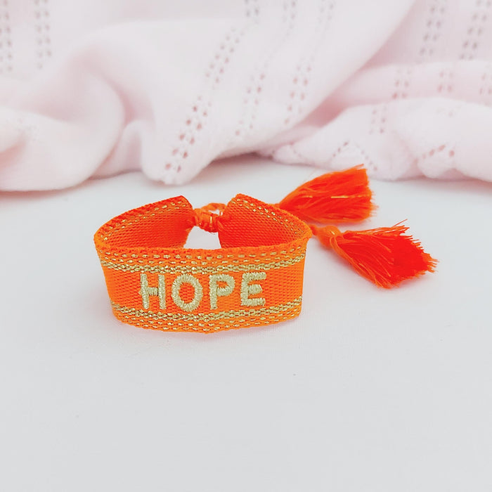 HOPE orange word bracelet