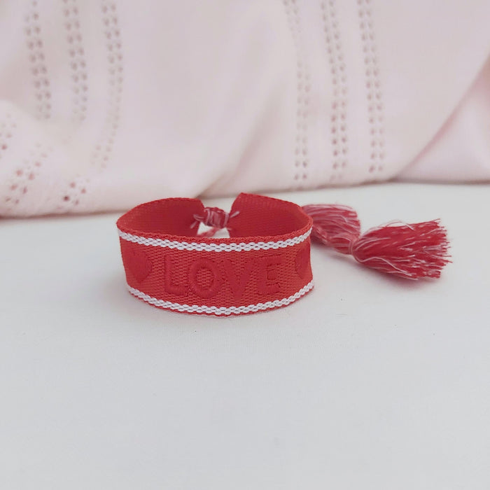 LOVE red/white word bracelet