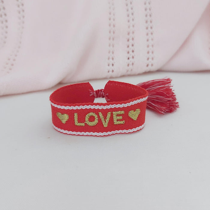 LOVE red/gold word bracelet