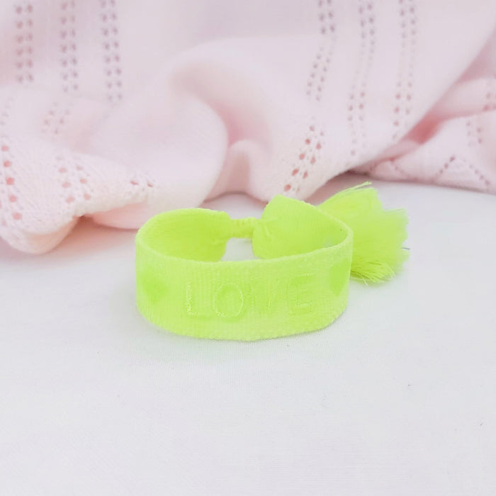 LOVE bright yellow word bracelet