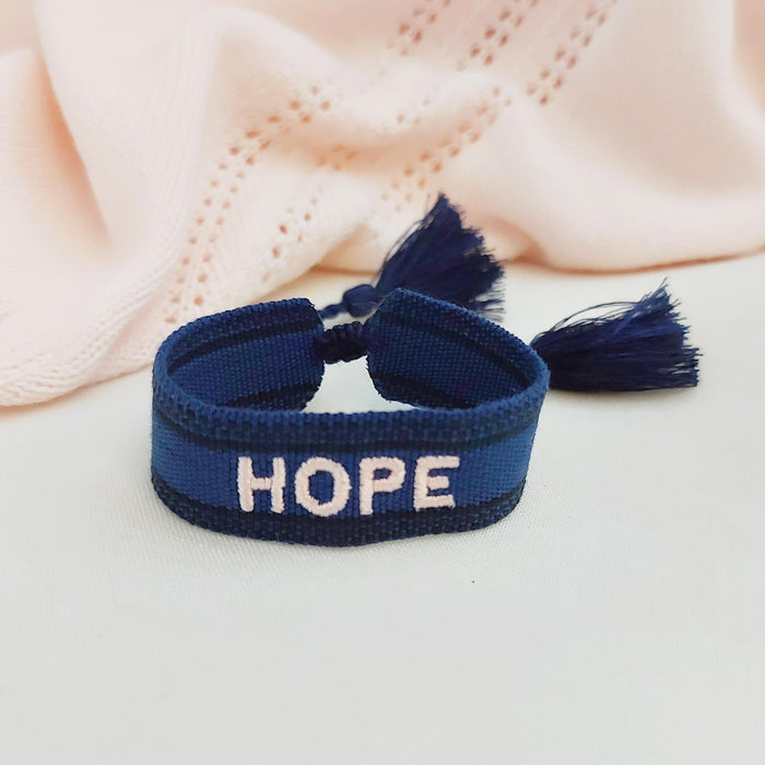 HOPE pink/blue word bracelet