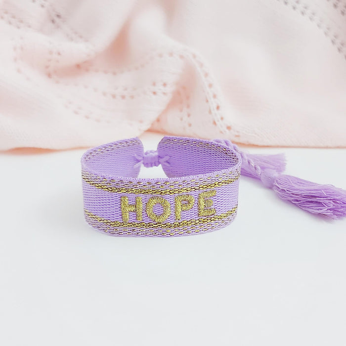 HOPE lila word bracelet