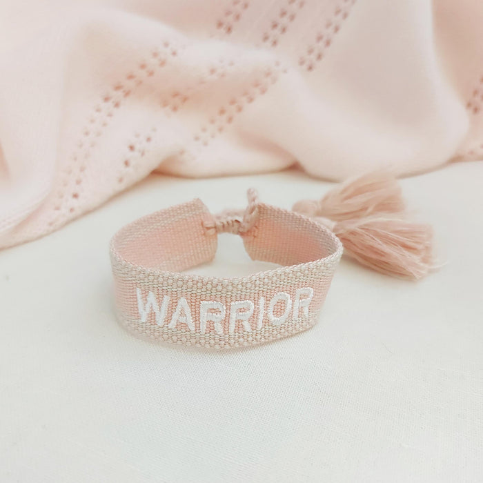 WARRIOR pink word bracelet