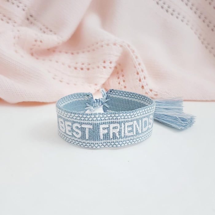 BEST FRIENDS light blue word bracelet