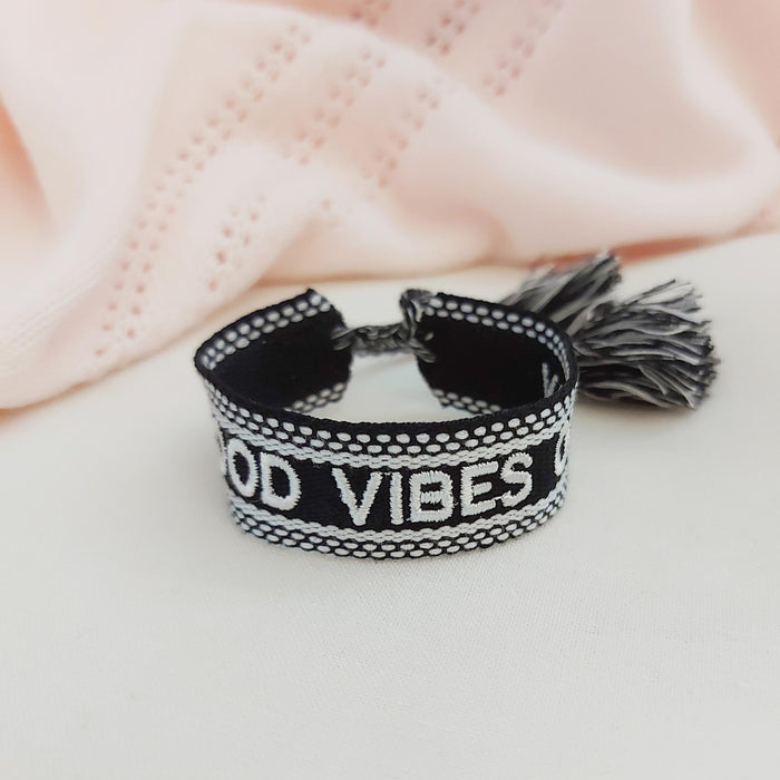 GOOD VIBES black word bracelet